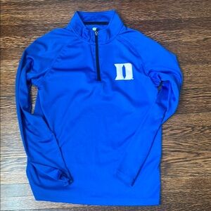 Blue Quarter-Zip Pullover with Logo